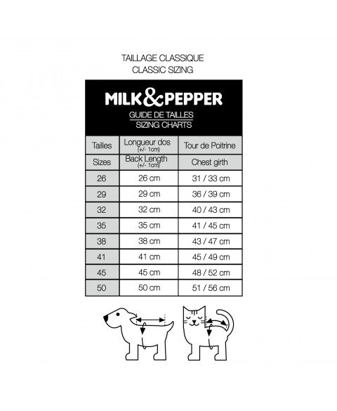 Milk and Pepper Rosane Hundebekleidung