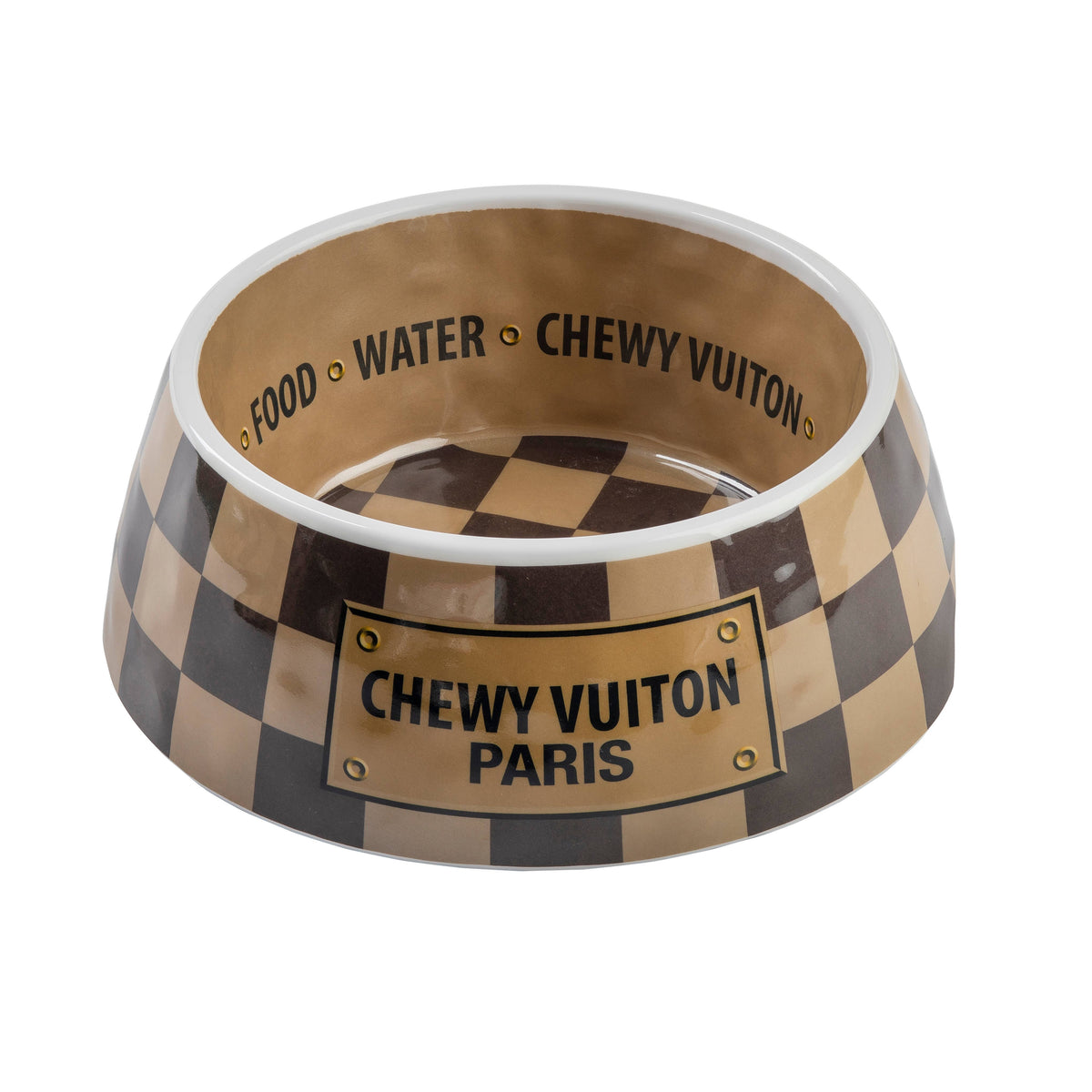 Haute Diggity Chewy Vuitton dog bowl
