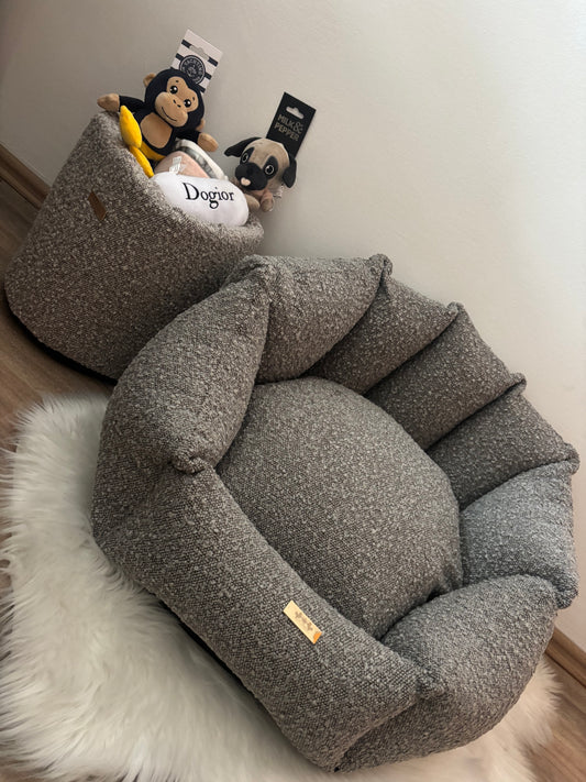 Elite Puppy Luxus-Set: Bett + Spielzeug-Aufbewahrungsbox