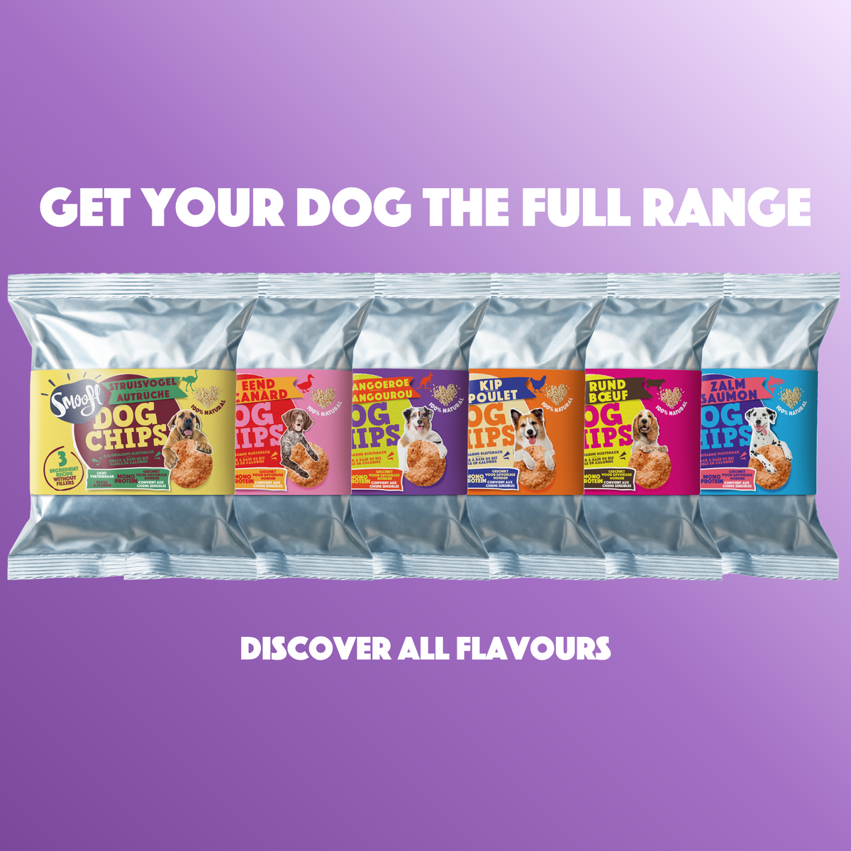 Smoofl hypoallergene Chips mit Kängurufleisch für Hunde