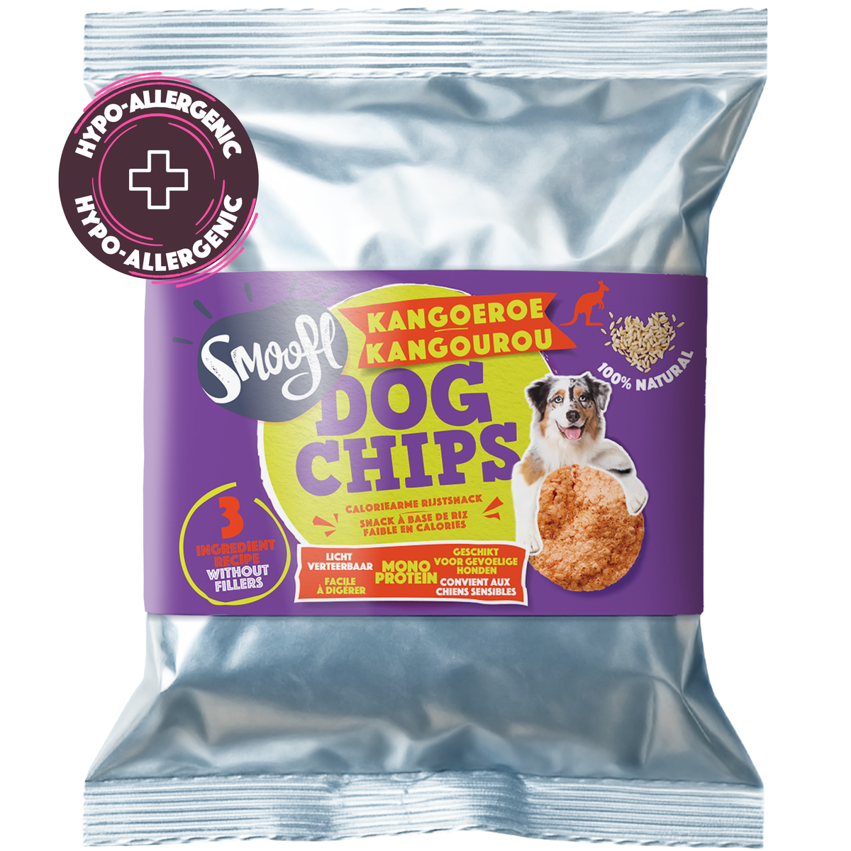 Smoofl hypoallergene Chips mit Kängurufleisch für Hunde