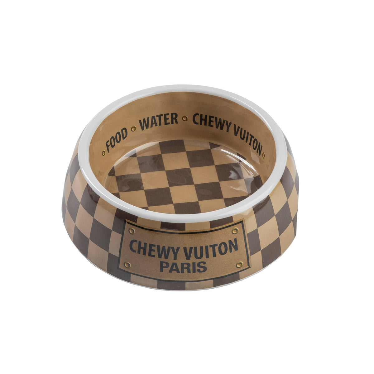 Haute Diggity Chewy Vuitton dog bowl