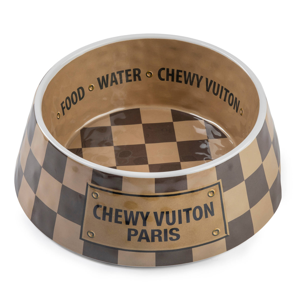 Haute Diggity Chewy Vuitton dog bowl