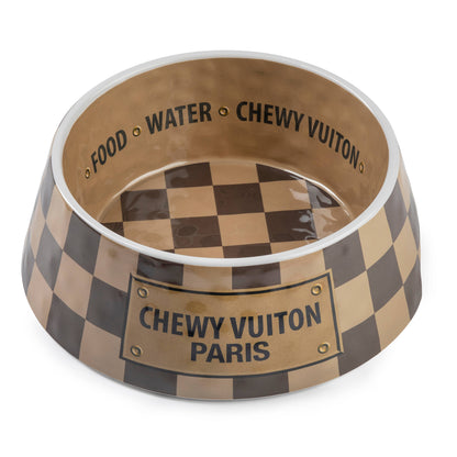 Haute Diggity Chewy Vuitton dog bowl