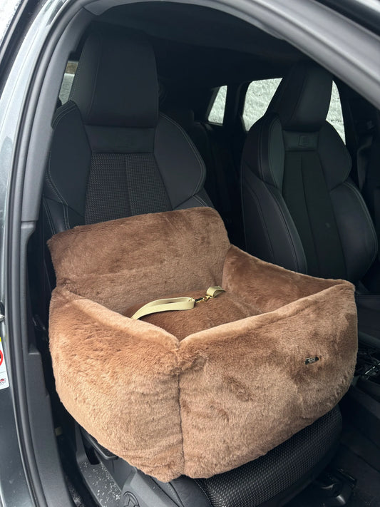 Elite Puppy Premium-Autositz mit weichem Fellimitat