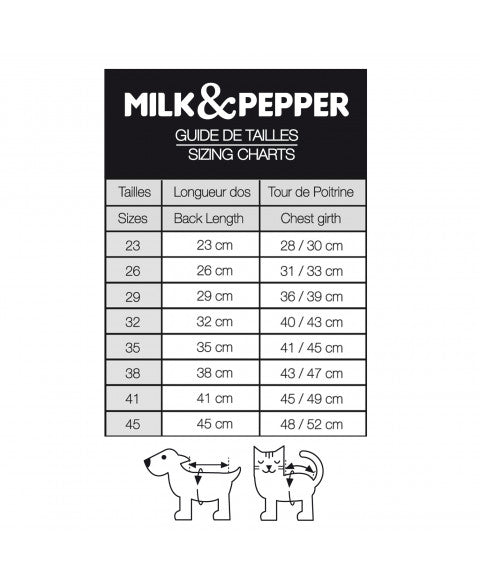 Milk and Pepper wendbarer wattierter Hundemantel