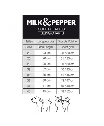 Milk and Pepper wendbarer wattierter Hundemantel